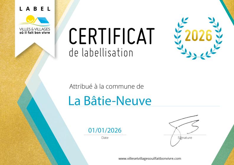 Certificat label 2026