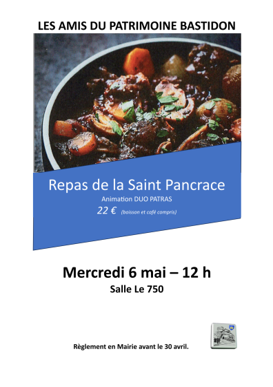 Affiche repas Saint Pancrace 2026