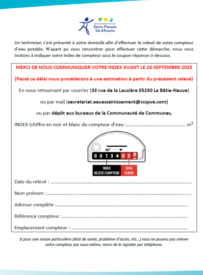 coupon à retourner à la CCSPVA