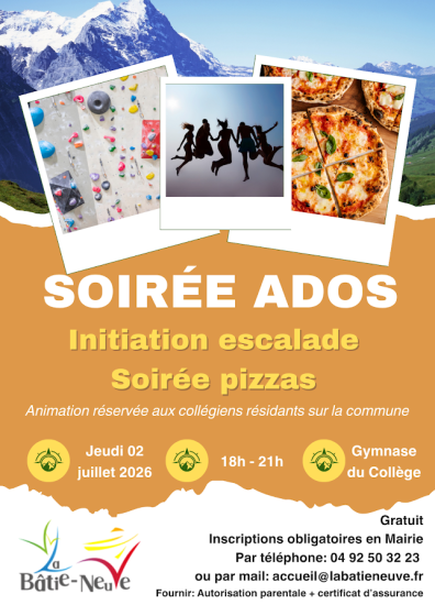 Affiche soirée Ados