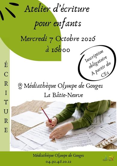 Atelier écriture enfants