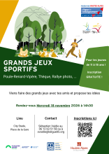 Grands jeux sportifs réservés aux jeunes de 11 à 15 ans, le18 novembre 2026 au City Stade