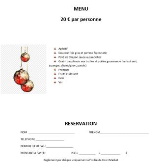 MENU REPAS DE NOËL