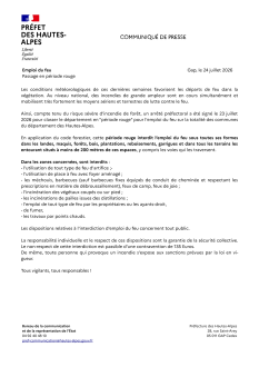 Communiqué de presse période rouge